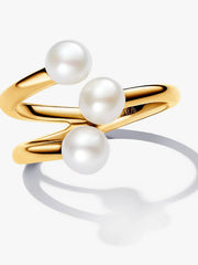 Treated Freshwater Cultured Pearl Open Ring