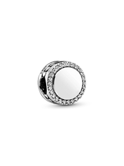 Engravable Sparkling Button Charm