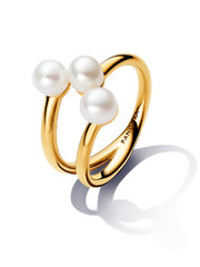 Treated Freshwater Cultured Pearl Open Ring