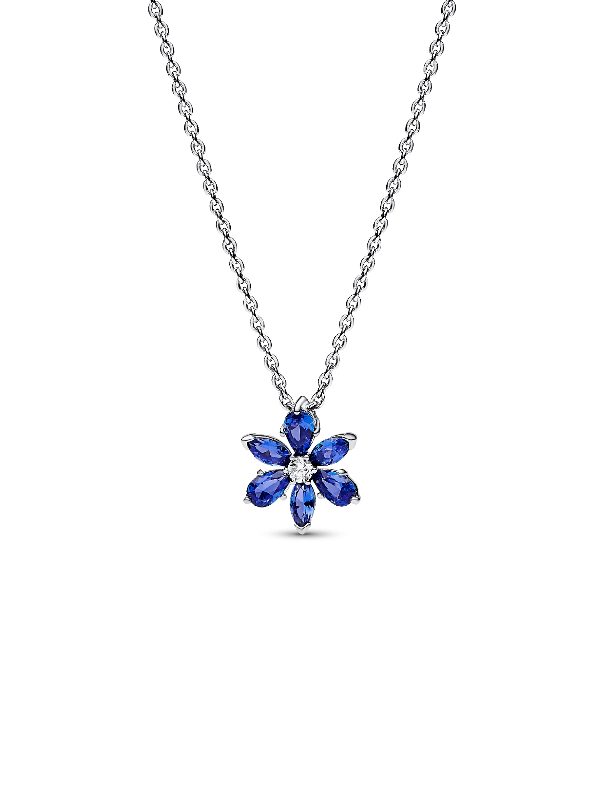 Sparkling Blue Herbarium Cluster Pendant Necklace