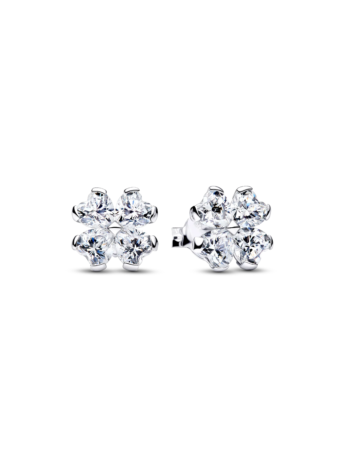 Sparkling Lucky Clover Stud Earrings