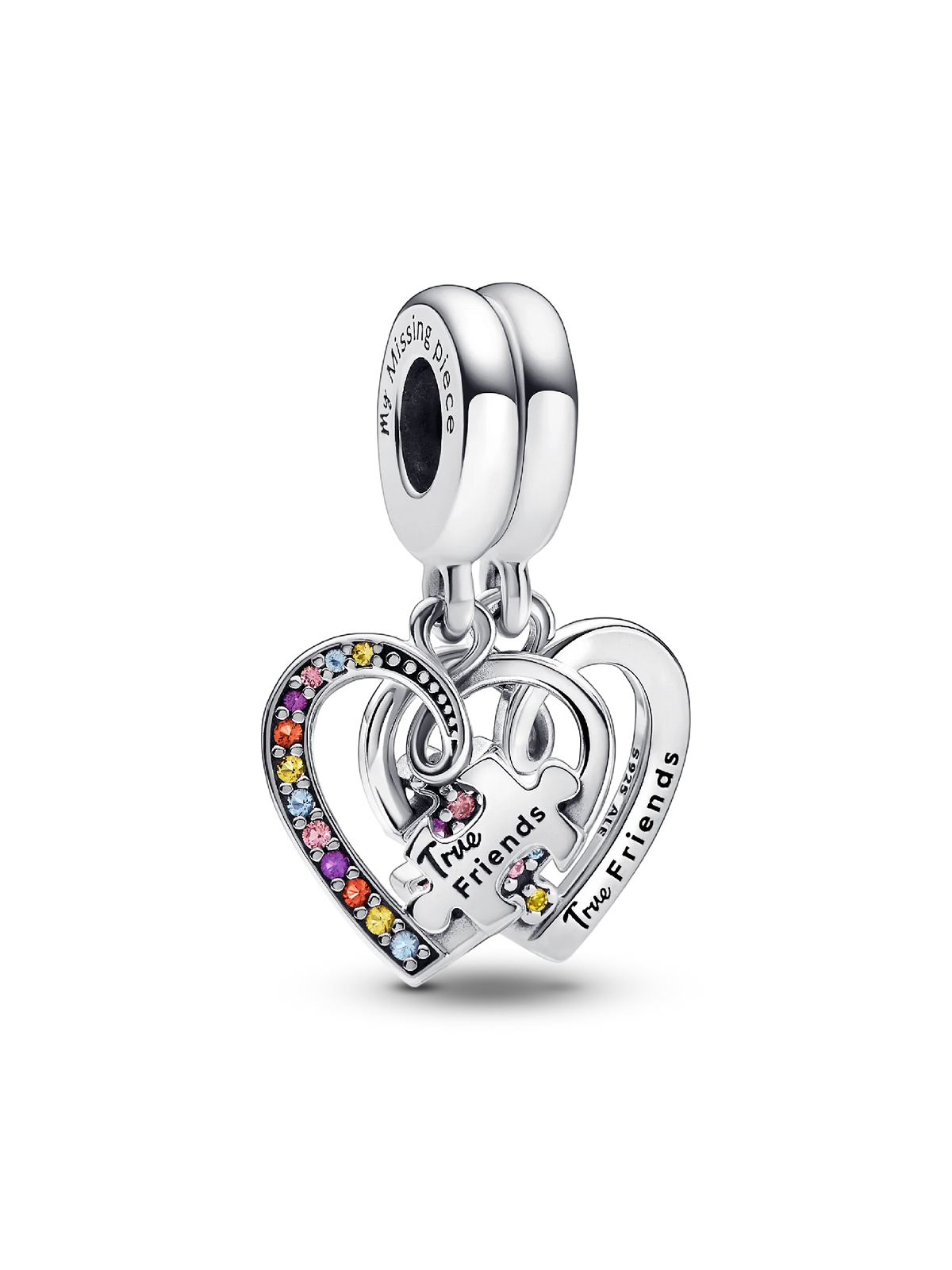 Splittable Puzzle Piece Hearts Dangle Charm