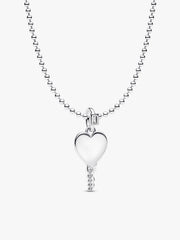 Engravable Heart Key Pendant Necklace
