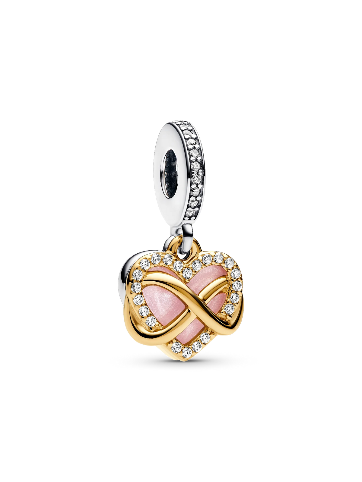 Sparkling Infinity Heart Dangle Charm