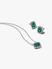 FINAL SALE - Sparkling Green Halo Jewelry Gift Set