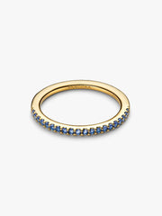 Sparkling Blue Half-Eternity Band Ring