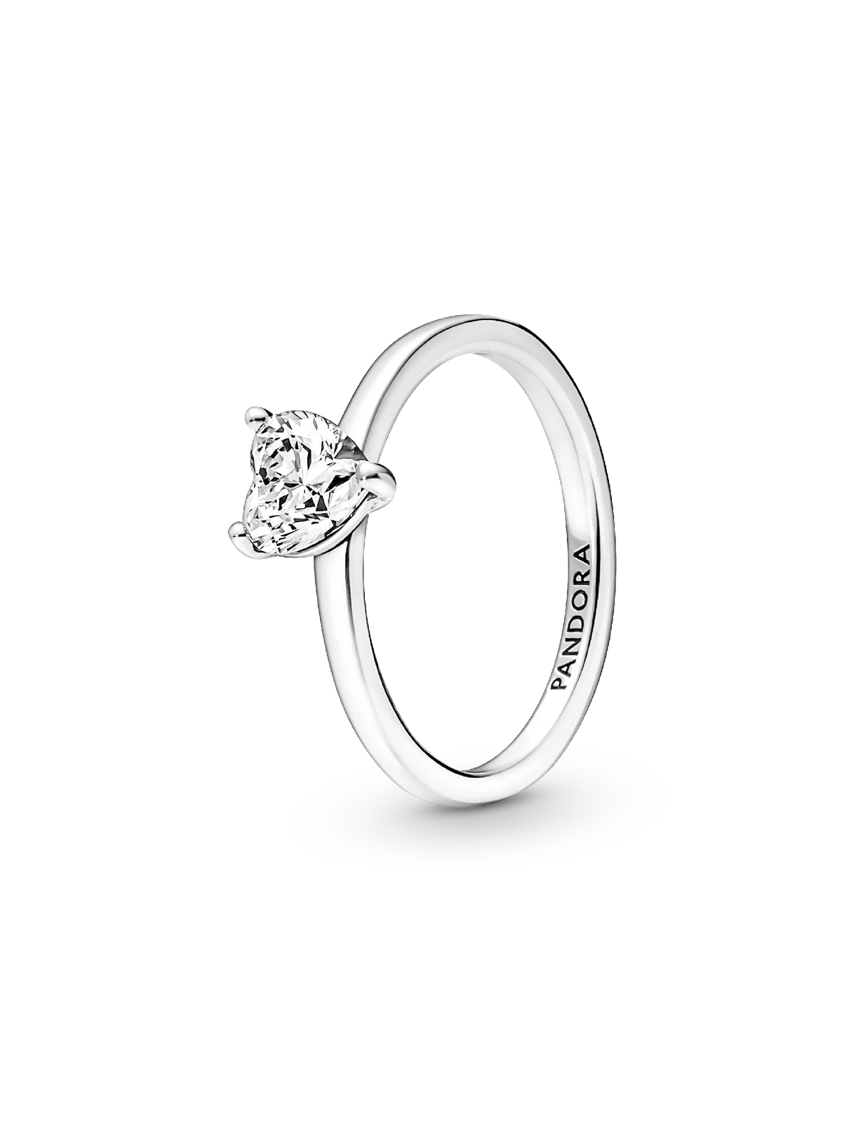 Sparkling Clear Heart Solitaire Ring