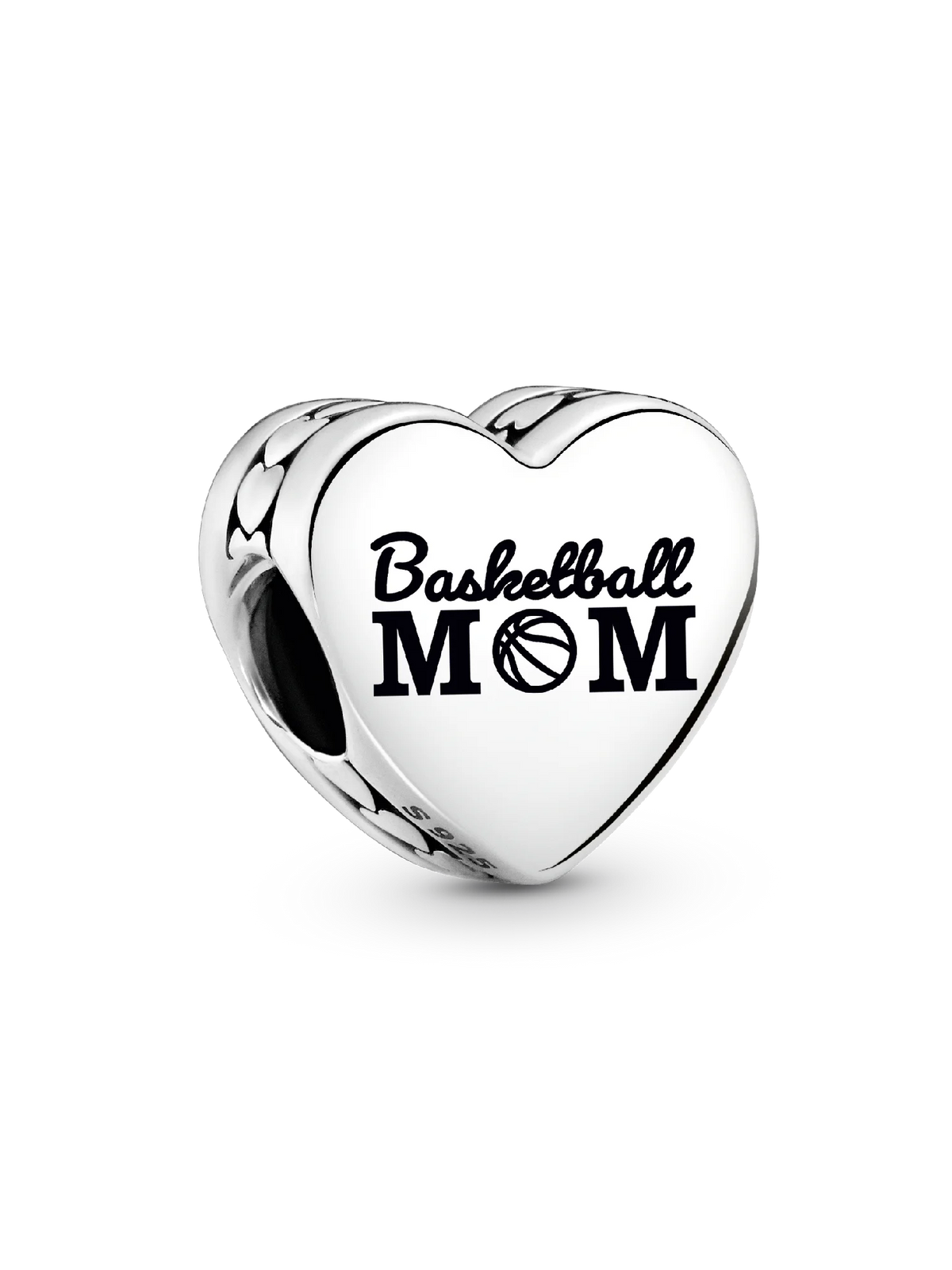 Basketball Mom Heart Charm