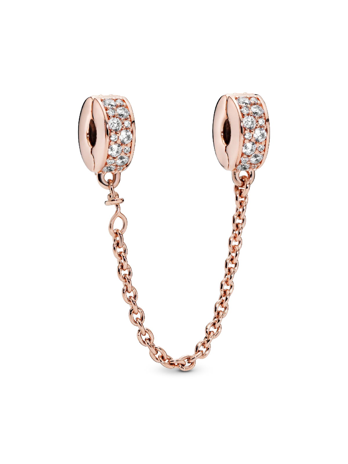Clear Pavé Safety Chain Clip Charm