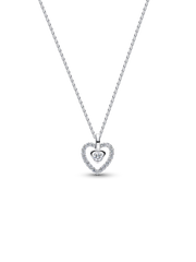 Pandora Talisman Sterling Silver Lab-Grown Diamond Heart Pendant Necklace