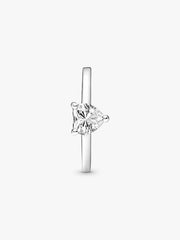 Sparkling Clear Heart Solitaire Ring