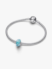 Turquoise Murano Glass & Glitter Charm