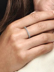 Sparkling Aquamarine Half-Eternity Band Ring