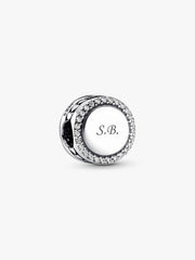 Engravable Sparkling Button Charm