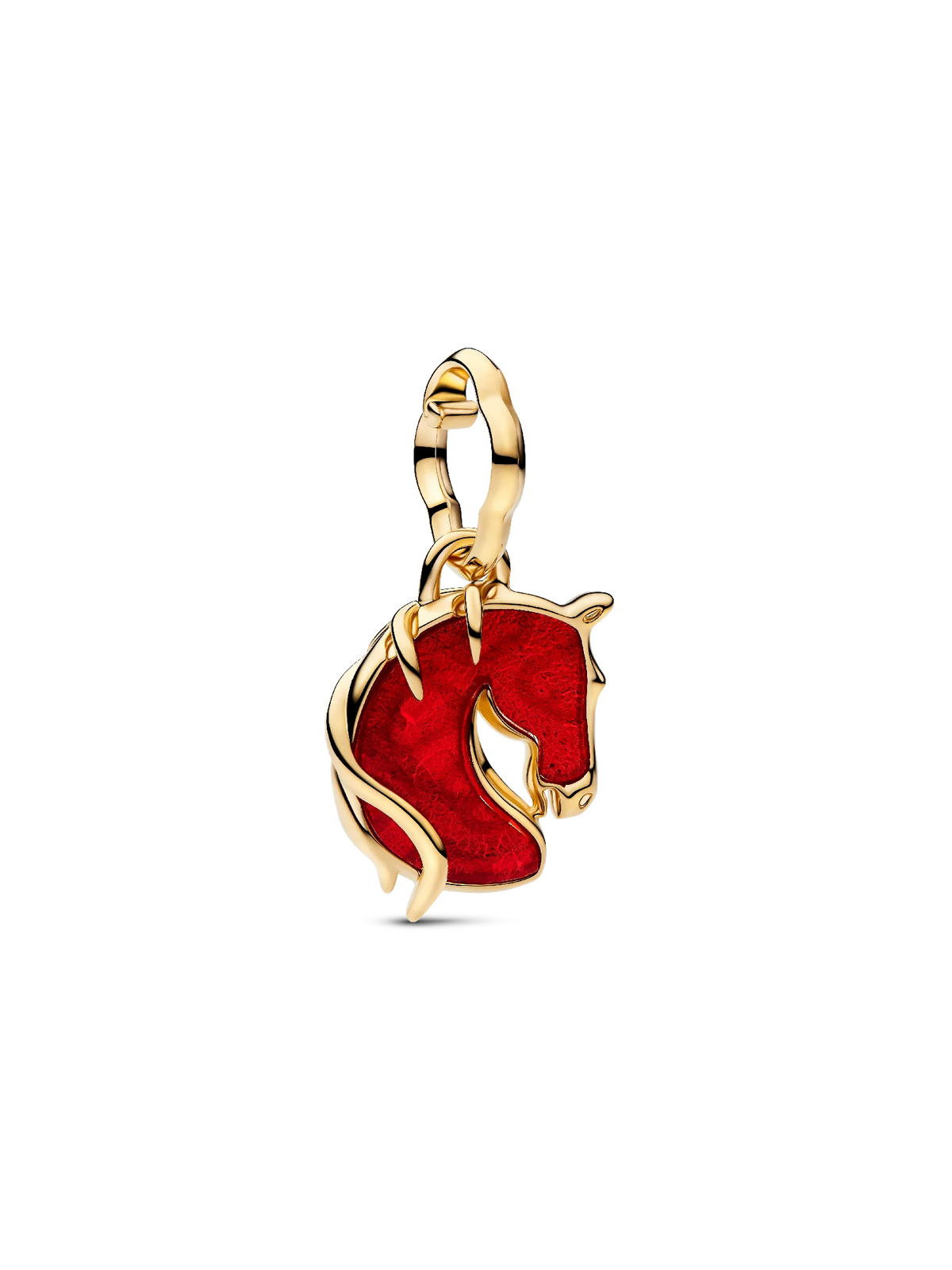 Red Fire Horse Murano Glass Dangle Charm