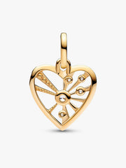 FINAL SALE - Heart & Rays Medallion Charm