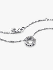 Pandora Logo Pavé Circle Collier Necklace