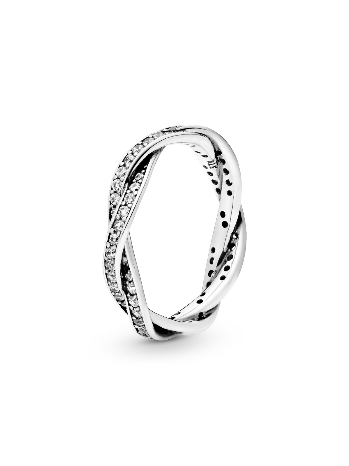 Sparkling Twisted Lines Ring