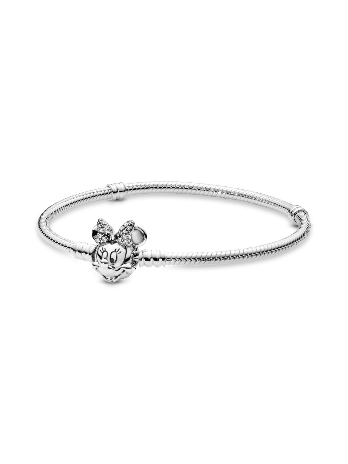 Disney Pandora Moments Pavé Minnie Mouse Clasp Snake Chain Bracelet