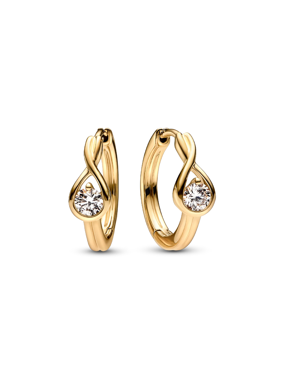 FINAL SALE - Pandora Infinite 14k Gold Lab-grown Diamond Hoop Earrings
