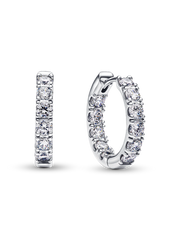 Sparkling Row Eternity Hoop Earrings