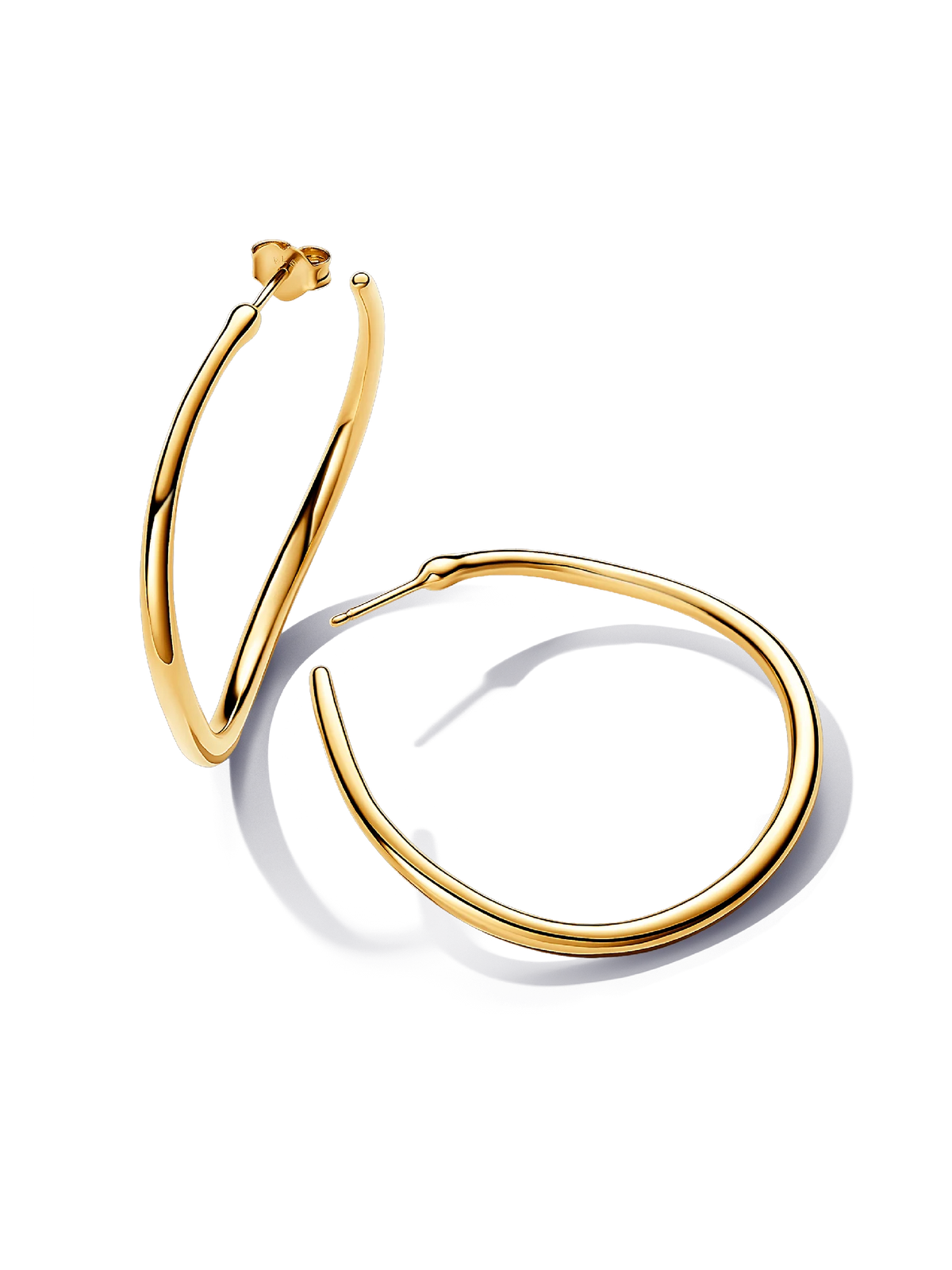 Organically Shaped 42 mm Open Hoop Earrings