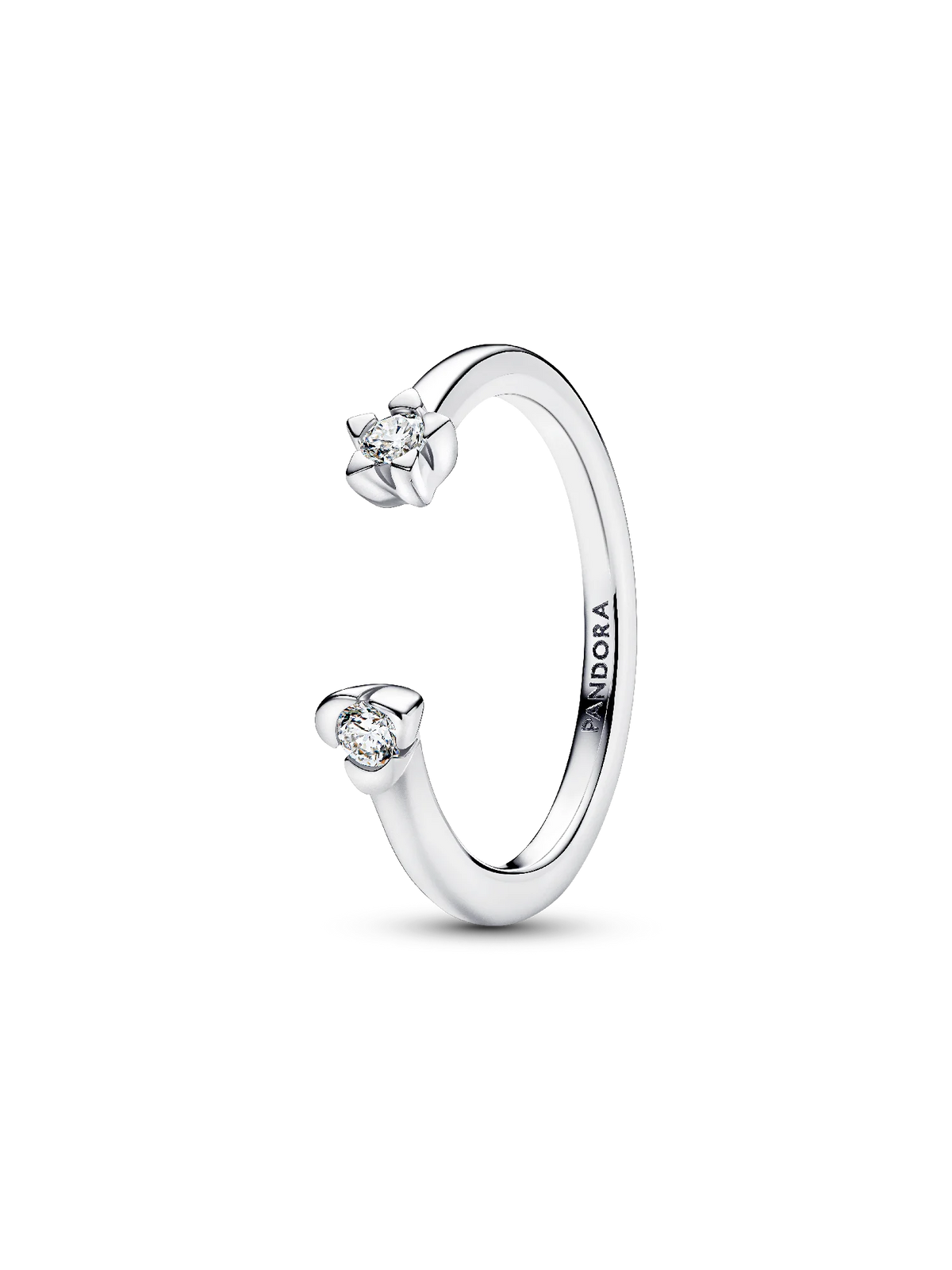 Pandora Talisman Sterling Silver Lab-Grown Diamond Heart & Star Open Ring