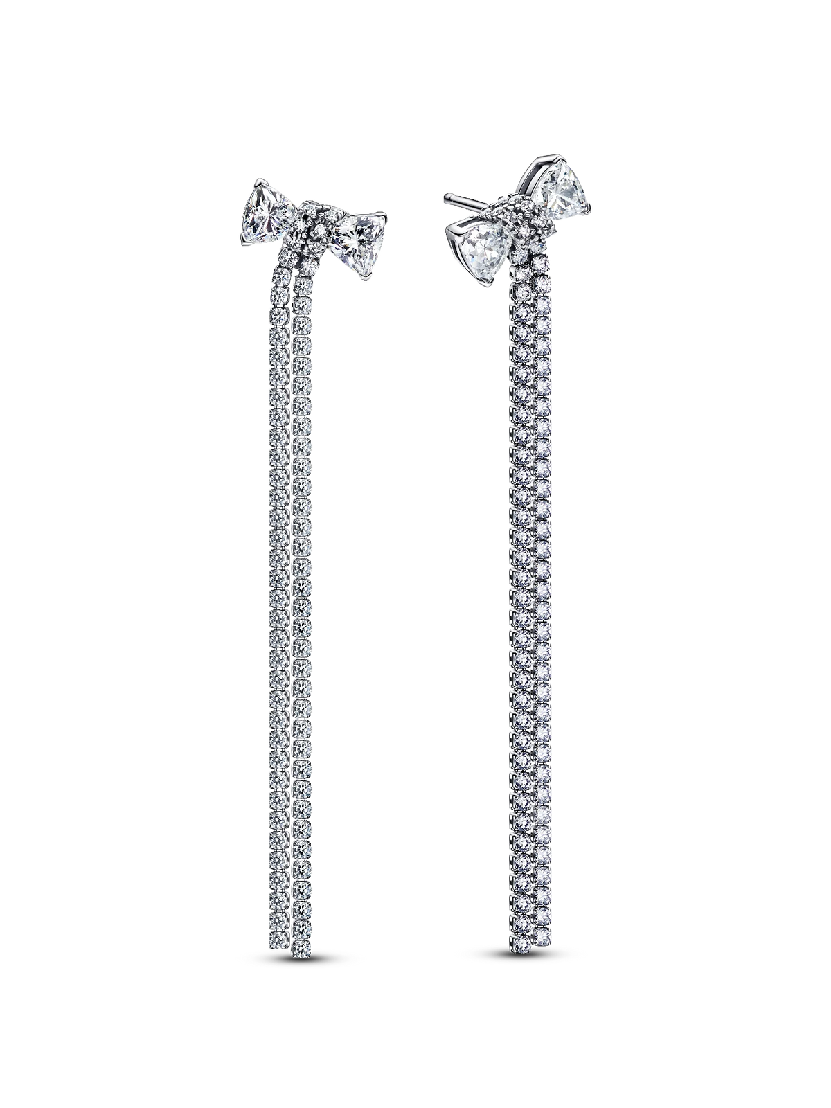 Pavé Bow Drop Earrings
