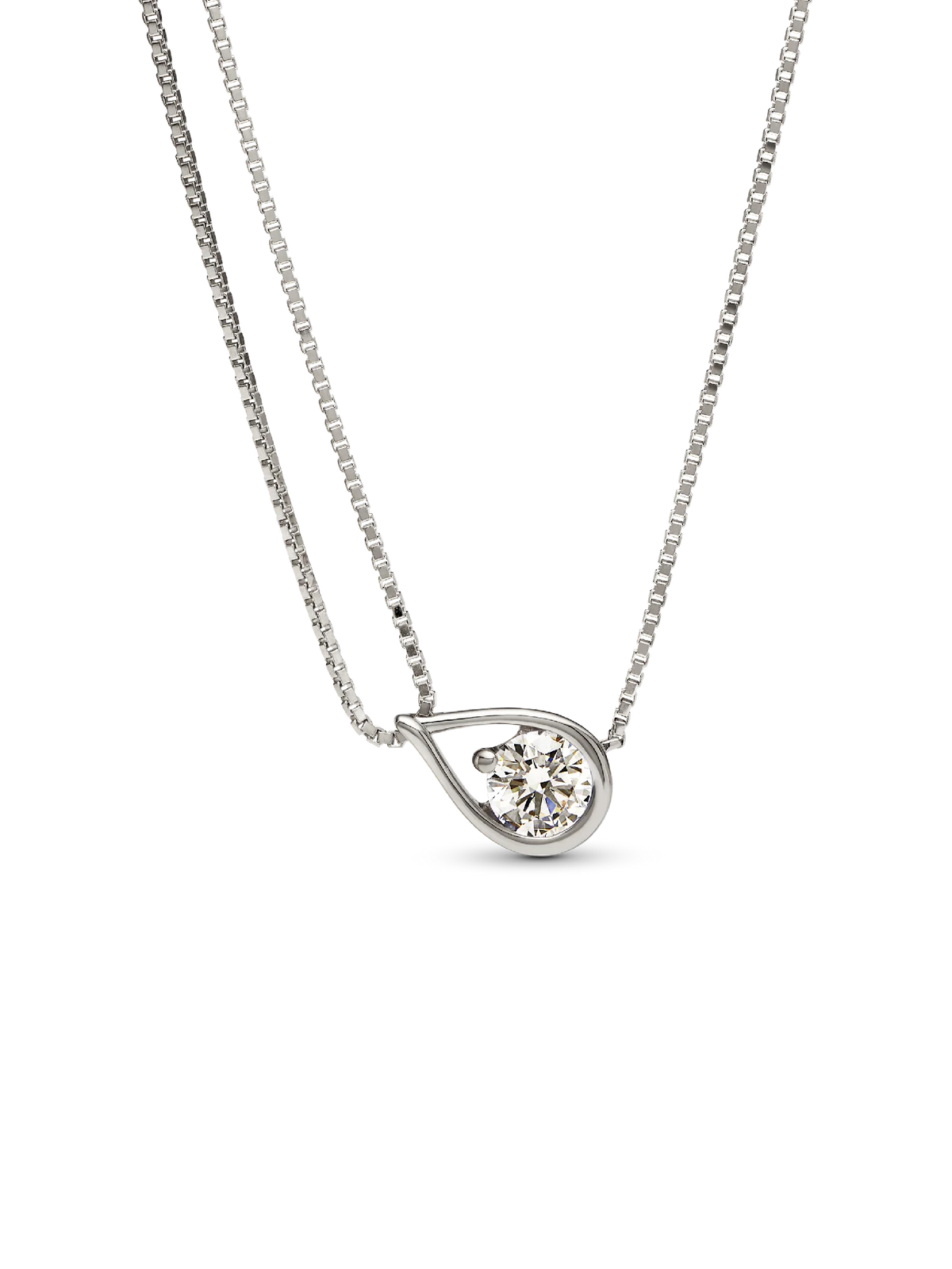 FINAL SALE - Pandora Infinite 14k White Gold Lab-grown Diamond Double Chain Collier Necklace
