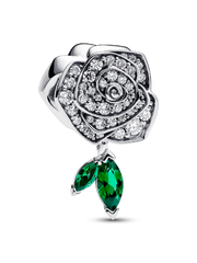 Sparkling Rose in Bloom Charm