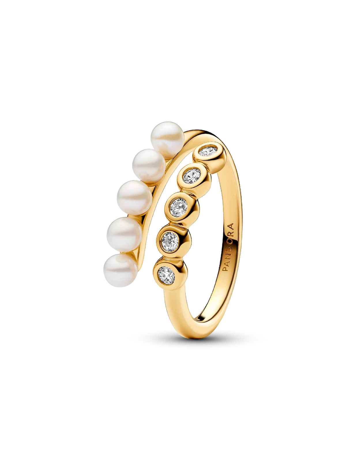 Treated Freshwater Cultured Pearls & Stones Open Ring