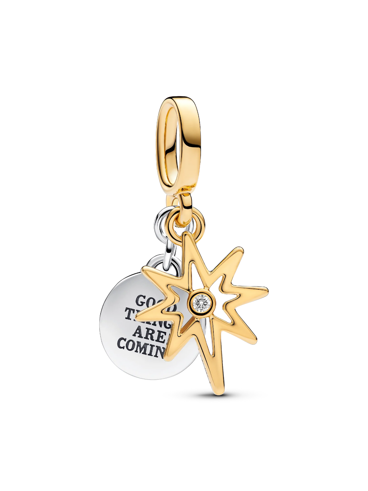 Engravable North Star Lab-grown Diamond Dangle Charm