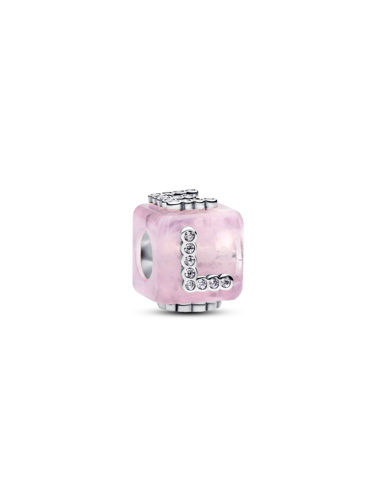 Pink Murano Glass Love Cube Charm