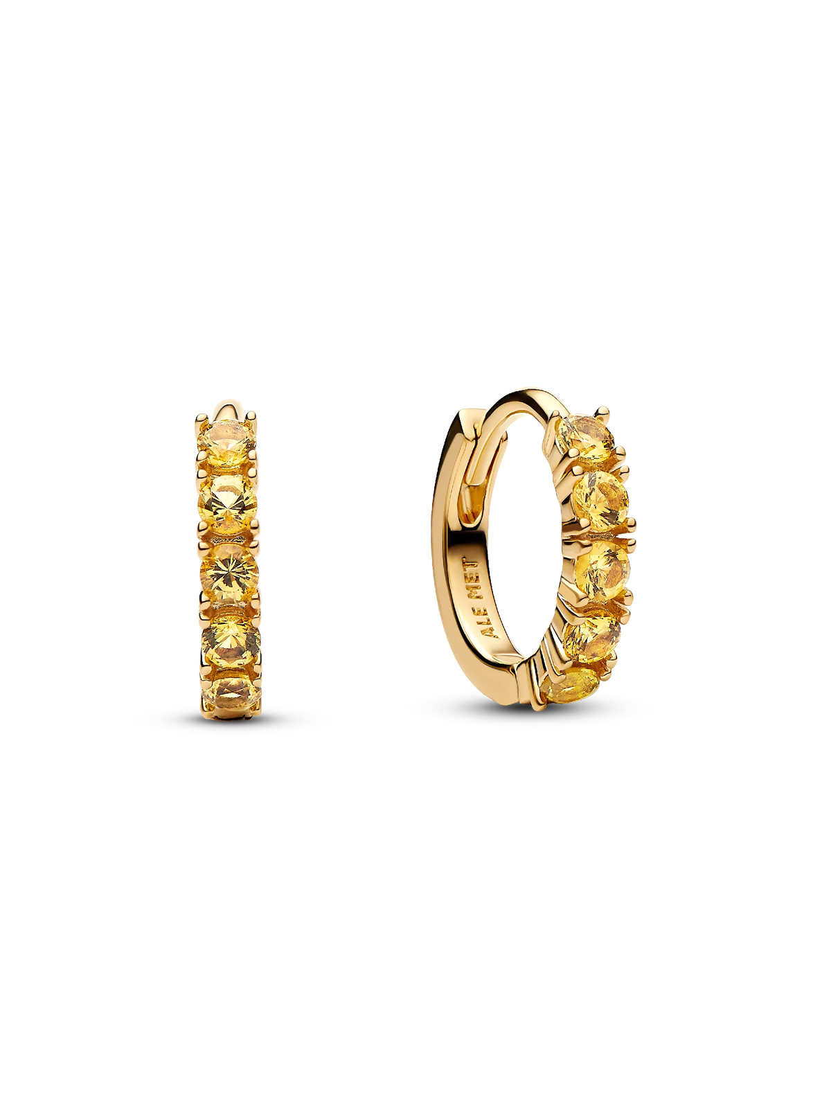 Yellow Huggie Earrings