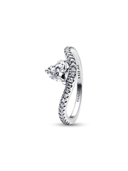 Wavy Pavé Heart Ring