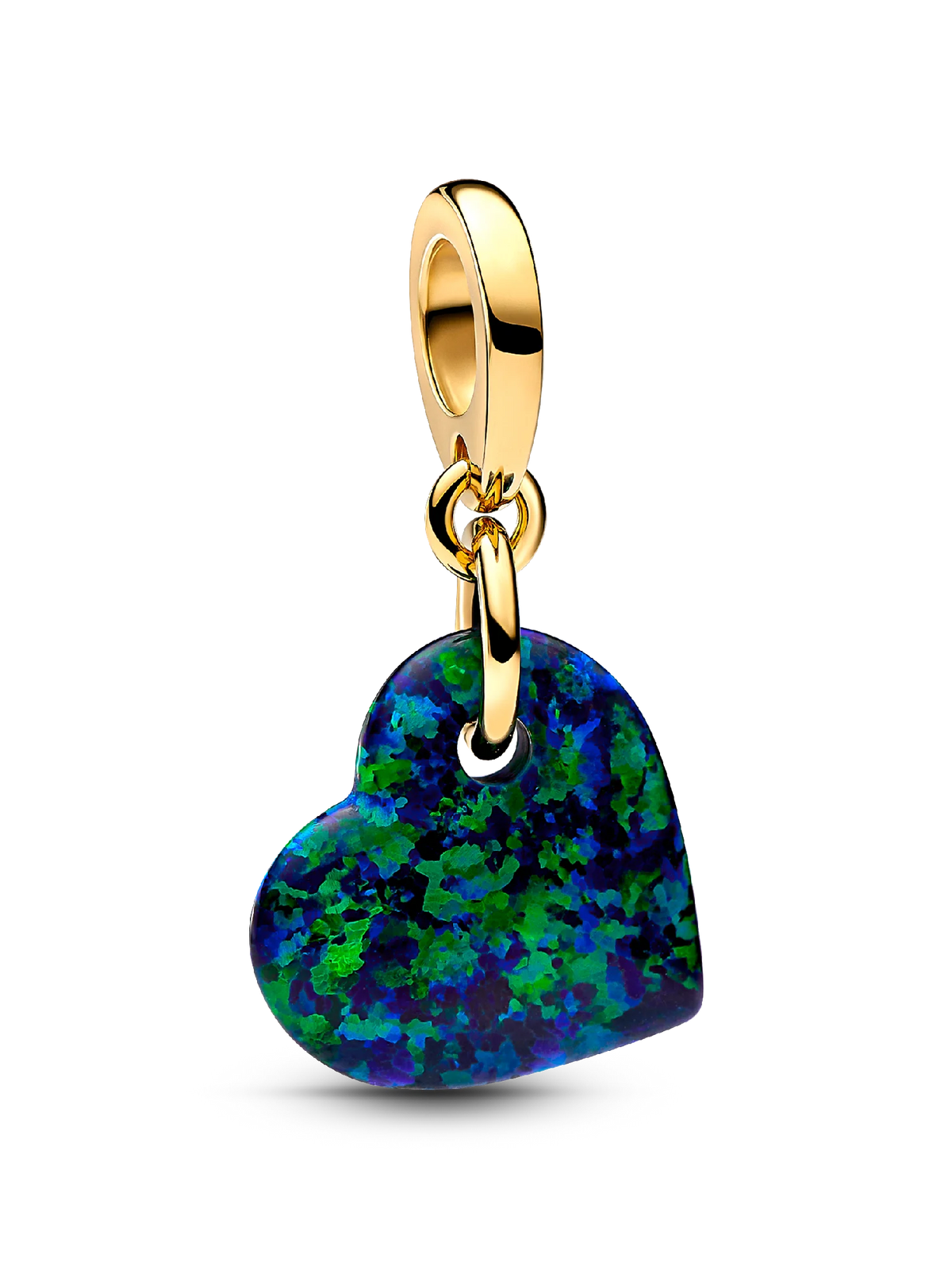 FINAL SALE - Opalescent Green Heart Dangle Charm