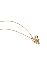 Organically Shaped Stone-Set Heart Pendant Necklace