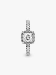 Square Sparkle Halo Ring