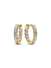 Sparkling Row Eternity Hoop Earrings