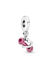 Dumbbell & Heart Dangle Charm