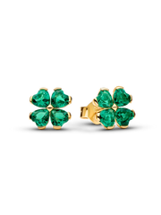 Sparkling Lucky Clover Stud Earrings