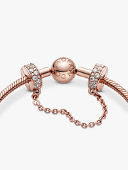 Clear Pavé Safety Chain Clip Charm
