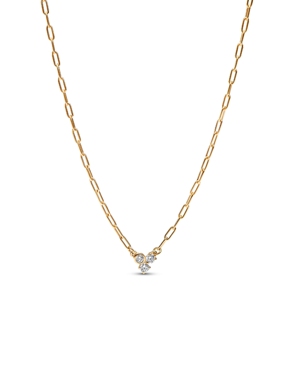 Pandora Era Lab-Grown Diamond Cluster Paperclip Chain Necklace