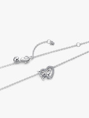 Entwined Heart & Butterfly Pendant Necklace
