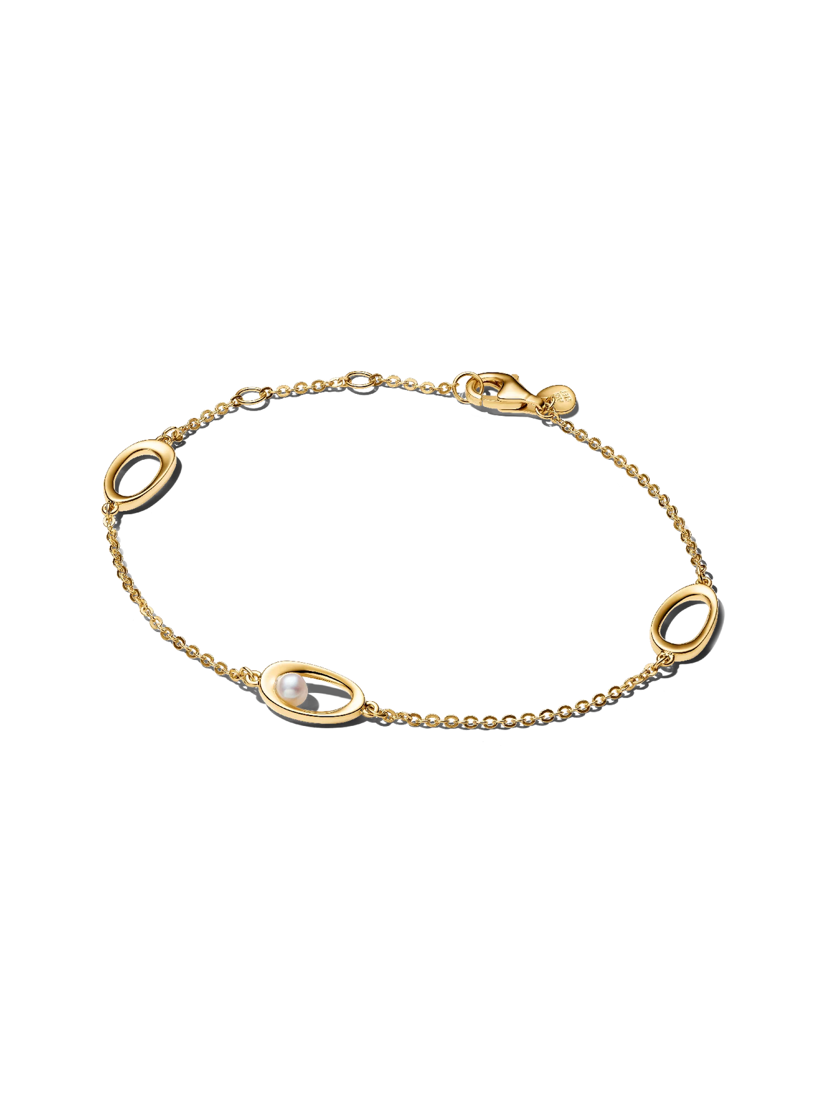 Organically Shaped Oval & Treated Freshwater Cultured Pearl Bracelet