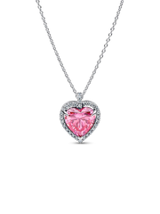 Pink Halo Heart Collier Necklace