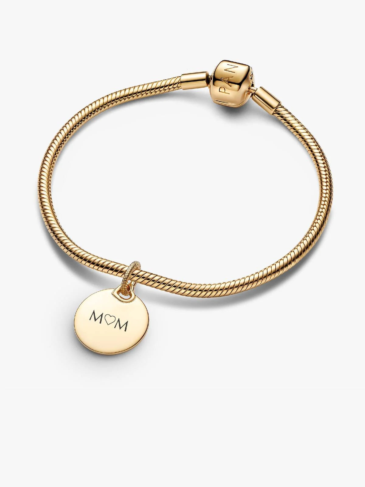 Engravable Round Tag Dangle Charm Bracelet Set