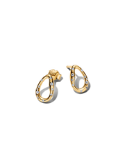 Organically Shaped Stone-Set Oval Stud Earrings