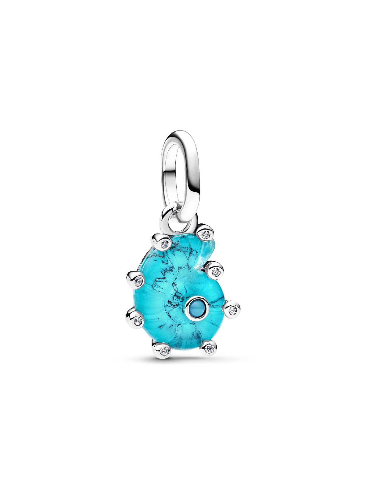 Blue Murano Glass Sea Snail Dangle Charm