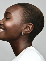 Sparkling Row Eternity Hoop Earrings